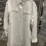 [S] KARL LAGERFELD WHITE EMBELLISHED POPLIN SHIRT DRESS, L4TB0905-WHT (SKL1247)