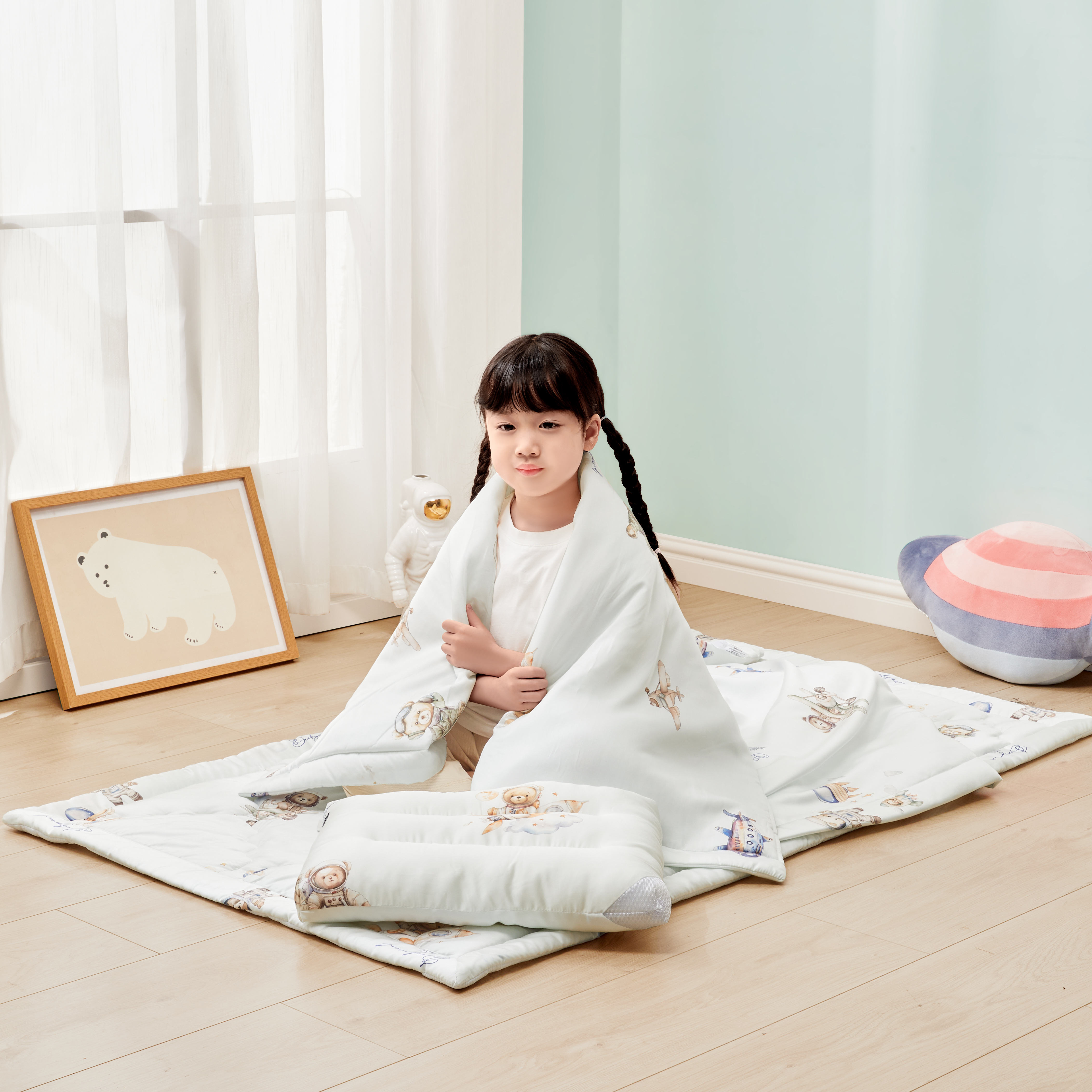 兒童三件式60支天絲-星夢探險(附提袋)