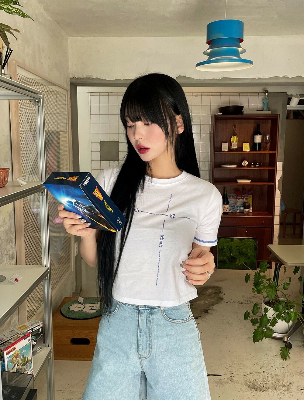 #現貨 韓國 muahmuah 線條 短踢 (MUT24803)