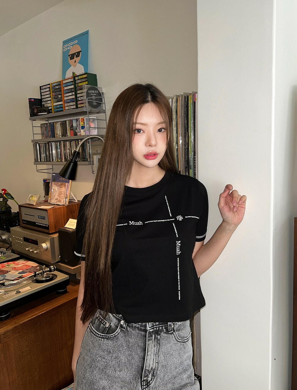 #現貨 韓國 muahmuah 線條 短踢 (MUT24803)