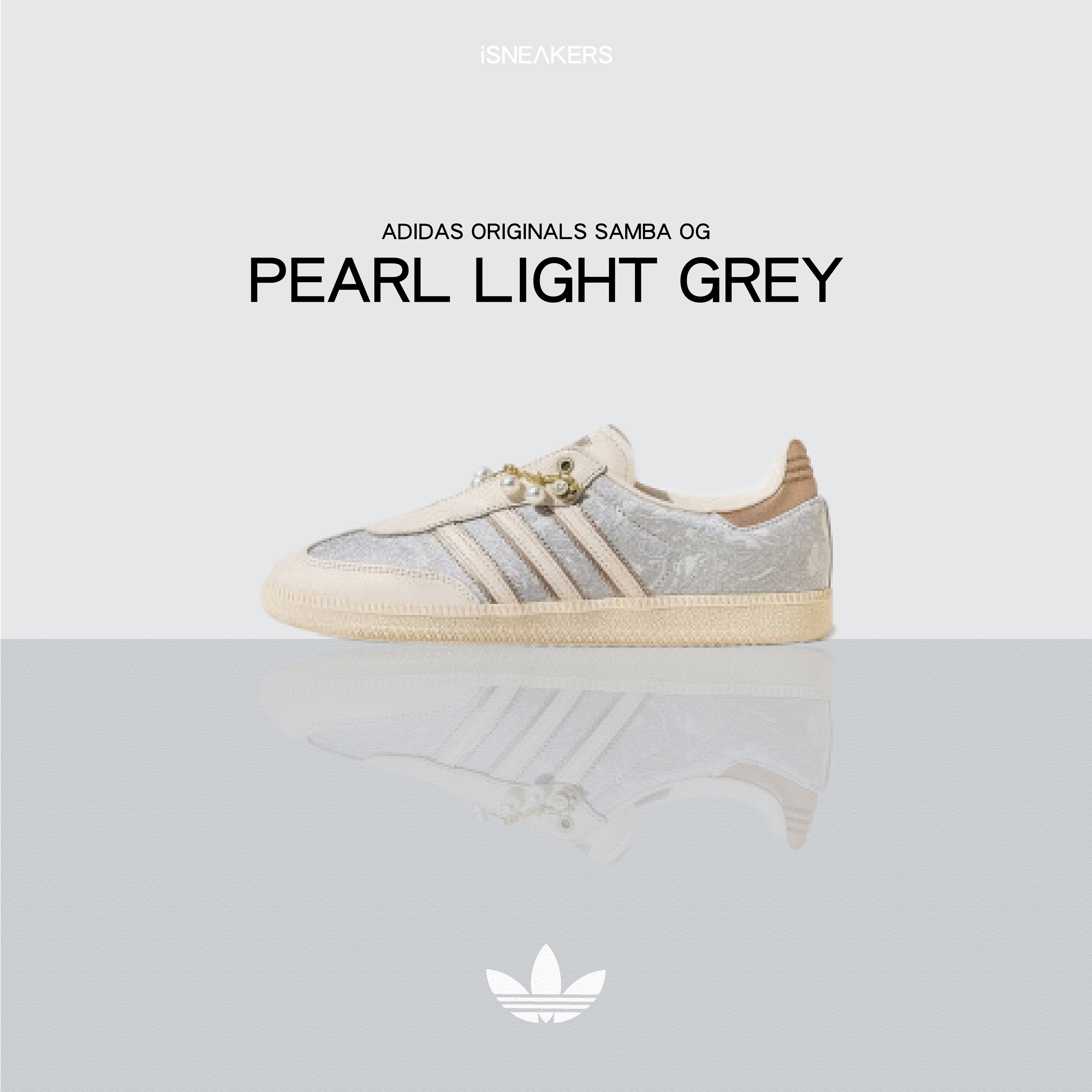iSNEAKERS｜Adidas Originals Samba OG "Pearl Light Grey" 珍珠項鍊 JQ2616