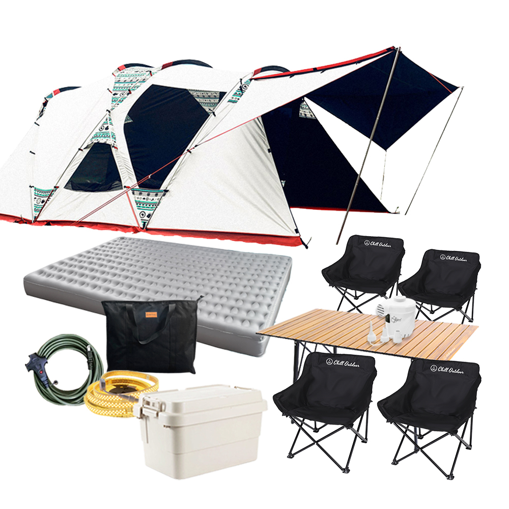 【租借】家庭露營套組 Outdoor Base 彩繪天空家庭帳（適用4人）(新莊店限定)