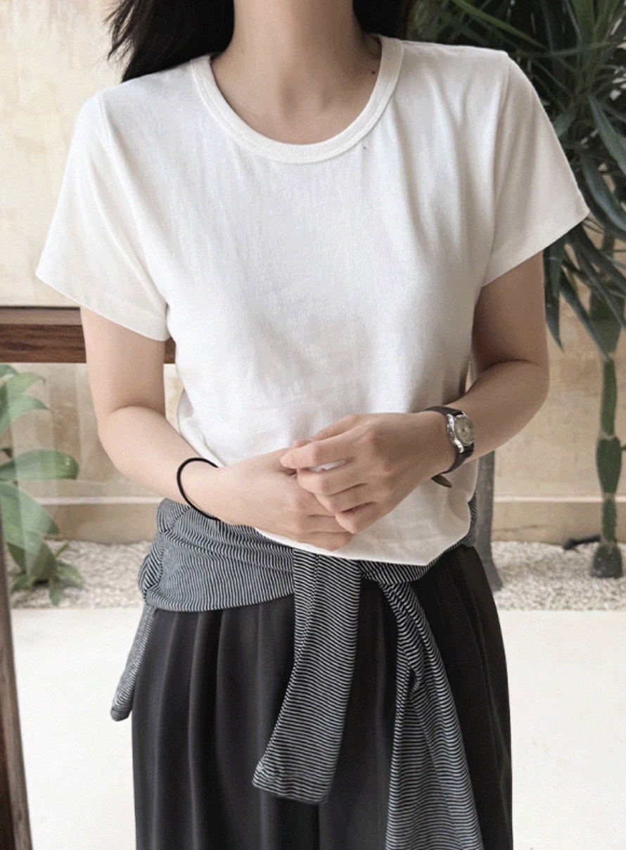 預訂｜SLOWAND #SLOWMADE 超挺身！極厚身基本短袖上衣 (7 Color)