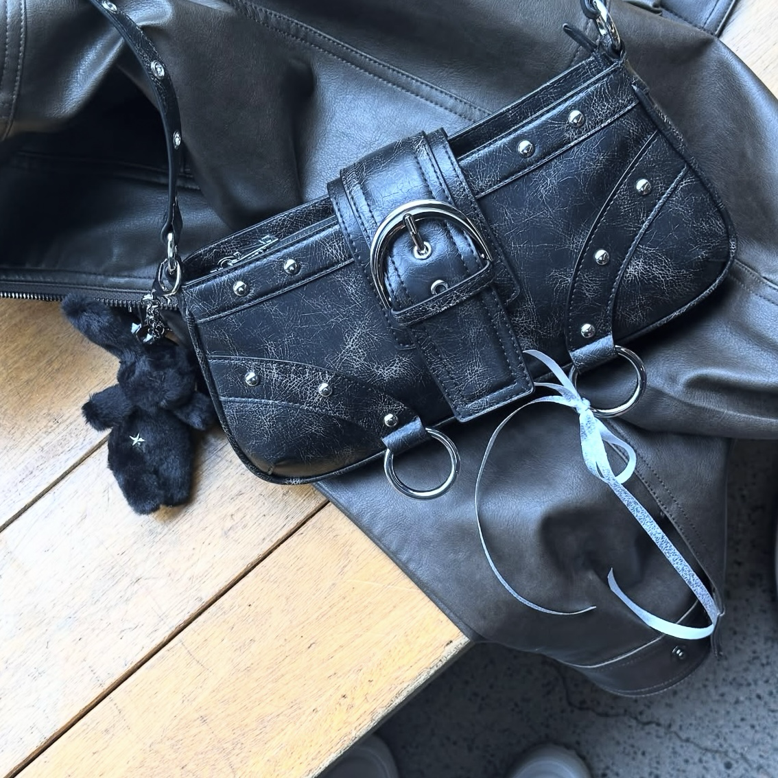 <韓國代購> STAND OIL TWIN RING BUCKLE BAG