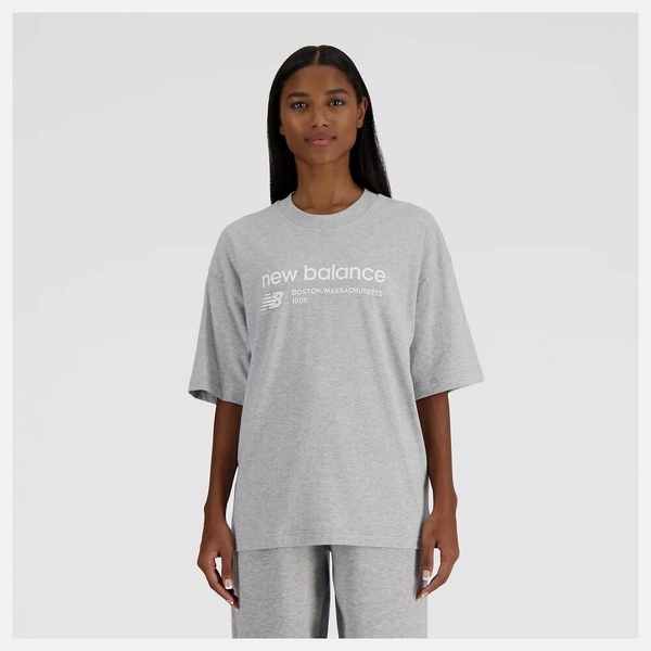 NEW BALANCE 短T NB 灰色 1906 短袖 上衣 女 WT33534AG