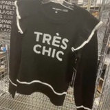 [S] KARL LAGERFELD BLACK/WHITE TRES CHIC RUFFLE SLEEVE SWEATER, L4ZSS757-BLW (SKL1248)