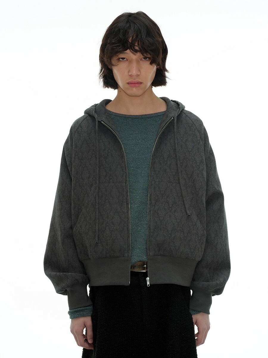 JCA 枯樹 提花 短寬插肩袖 #棉外套