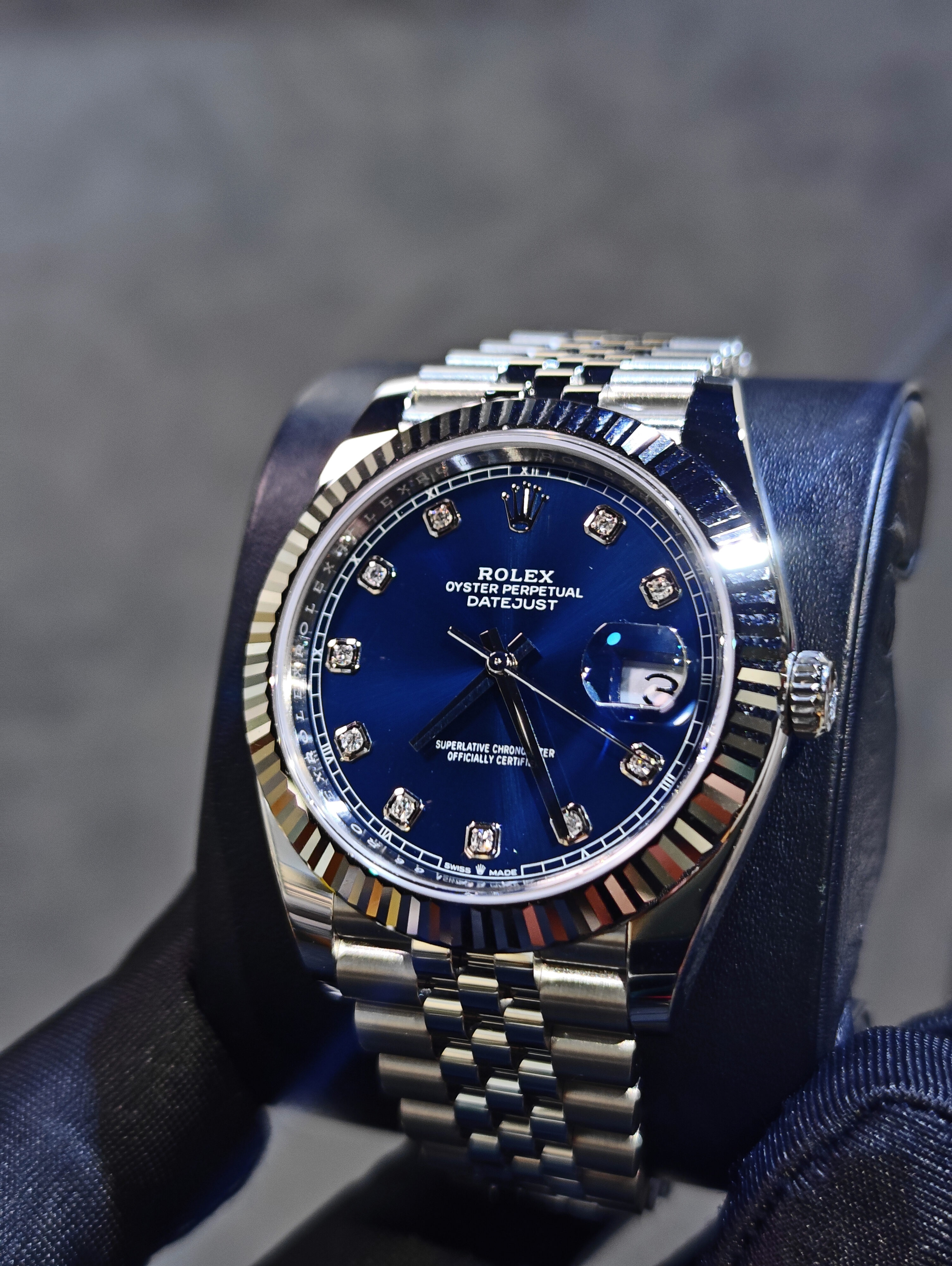 BRAND NEW ROLEX 126334g 126334 BLUE DIAL DATEJUST DIAMOND INDEX 41MM JUBILEE STRAP WHITE GOLD STAINLESS STEEL