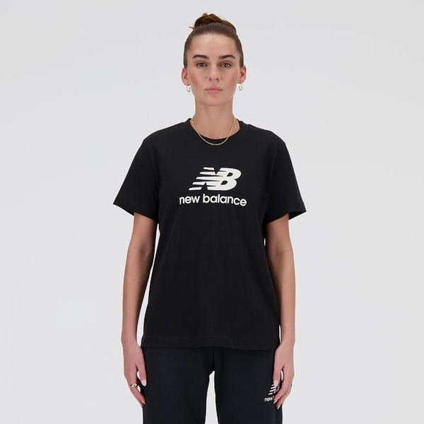 NEW BALANCE 短T NB 黑色 LOGO 基本款 短袖 女 WT41502BK