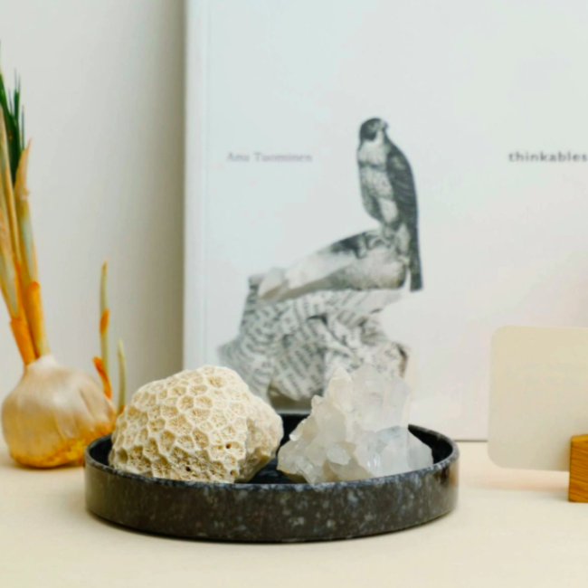 日本 Penco|桌上大理石紋收納 小圓盤 DB071