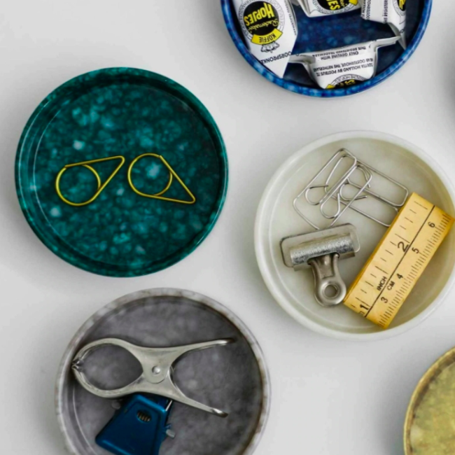 日本 Penco|桌上大理石紋收納 小圓盤 DB071