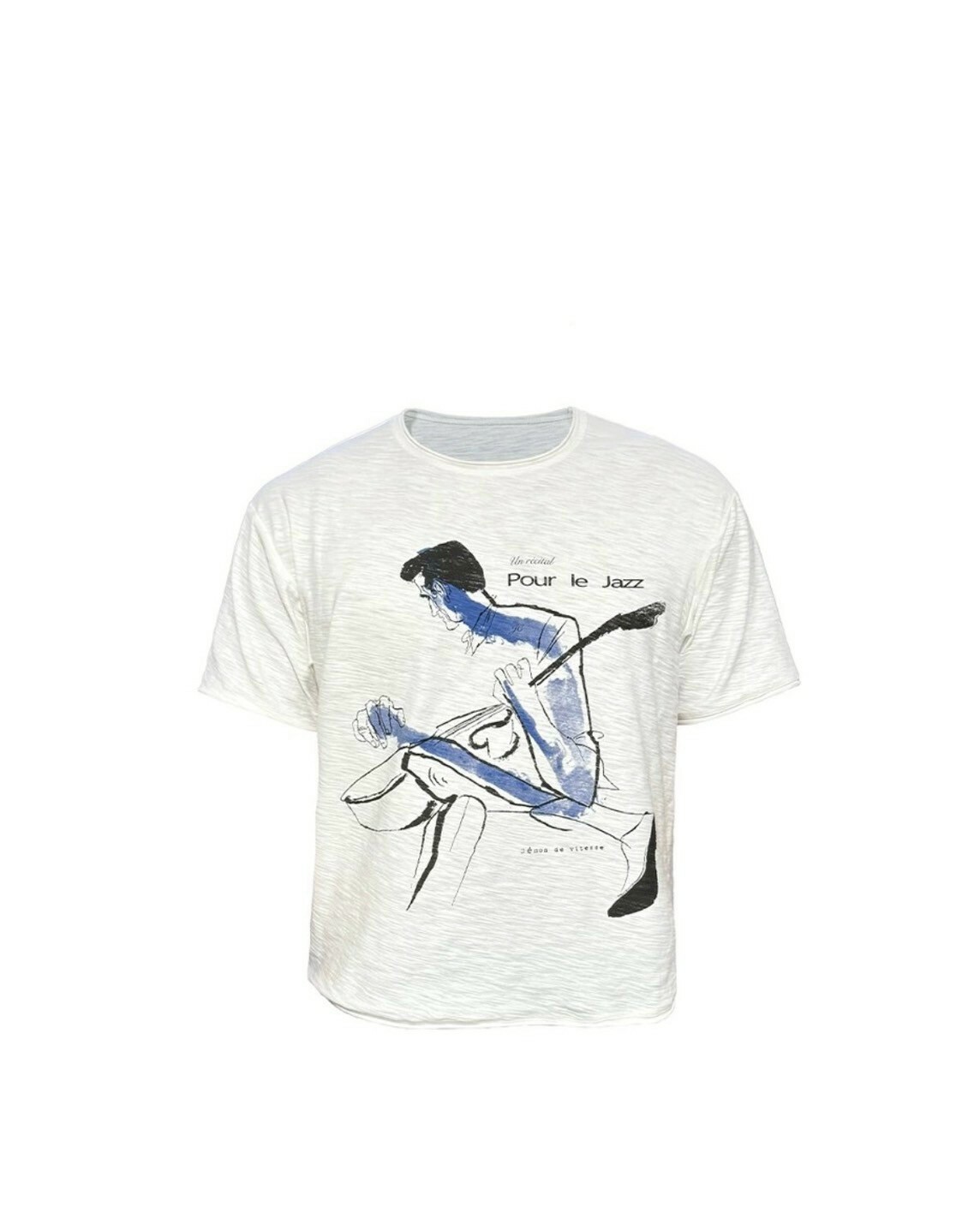 JCA 獨奏 竹節透氣 卷邊 水漬染花 #短袖