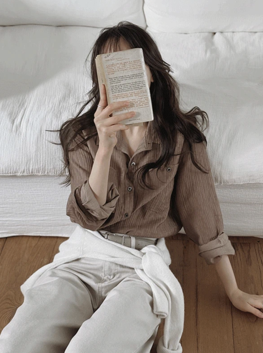 預訂｜SLOWAND #SLOWMADE 皺皺感天然貝釦恤衫 (3 Color)