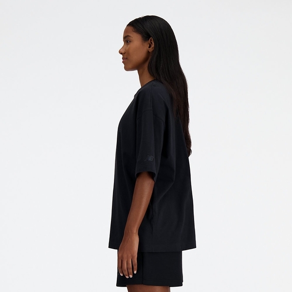 NEW BALANCE 短T NB 黑色 LOGO 寬版 短袖 女 WT41555BK