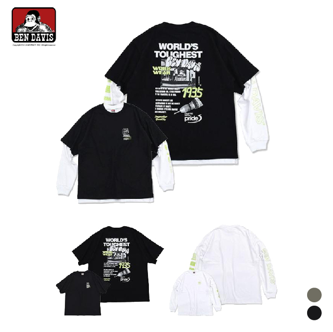 【 BEN DAVIS | 工具圖案兩件式長TEE - 2色 】