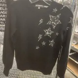[S] KARL LAGERFELD BLACK ROCKSTAR PINS SWEATER, L4HSS704-BLK (SKL1250)
