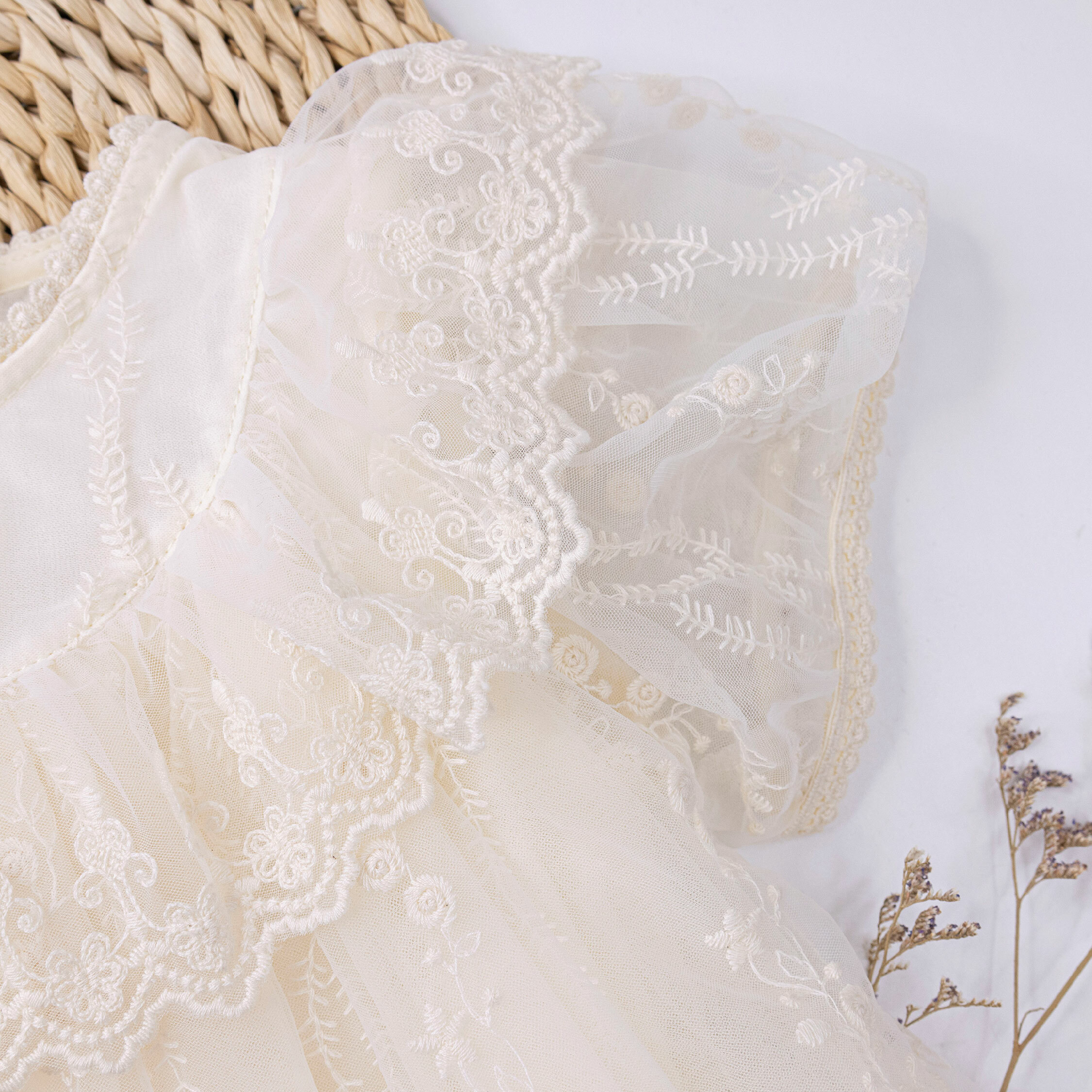 【H50166】氣質小公主花藤蕾絲洋裝