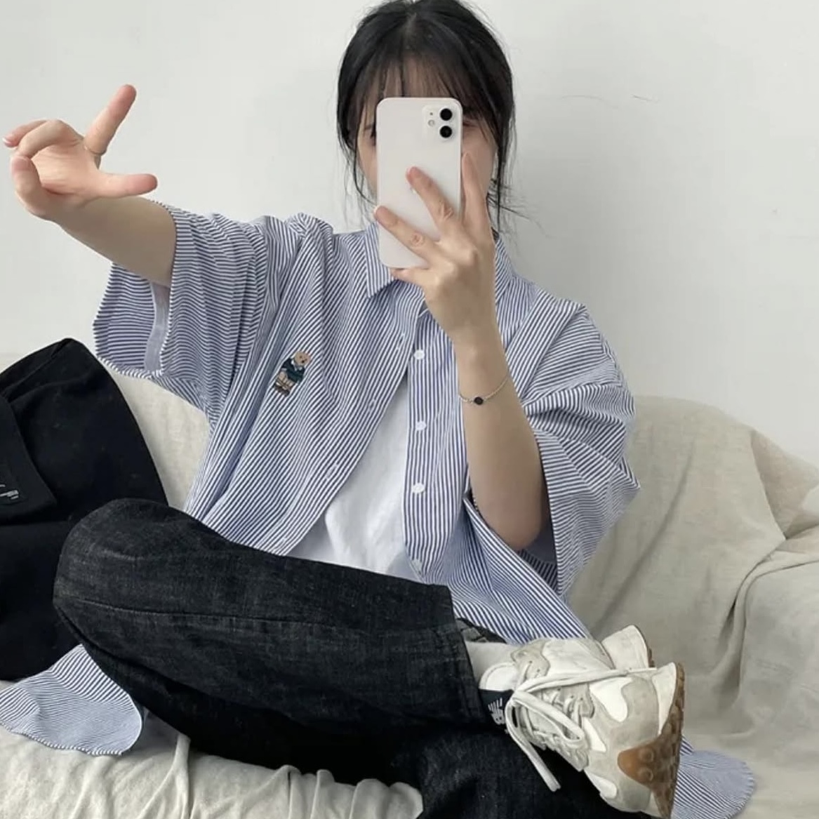 Bear Stripe Boxy T-Shirt