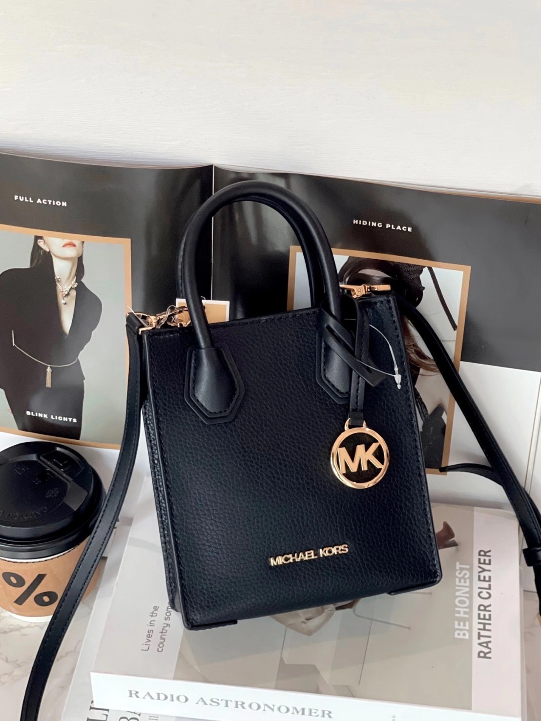 MICHAEL KORS MERCER 經典法式純色LOGO 風琴包