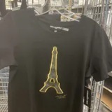 [S] KARL LAGERFELD BLACK/GOLD PARIS WOMEN'S EIFFEL TOWEL METALLIC GRAPHIC, L3WHC076-BGD (SKL1251)