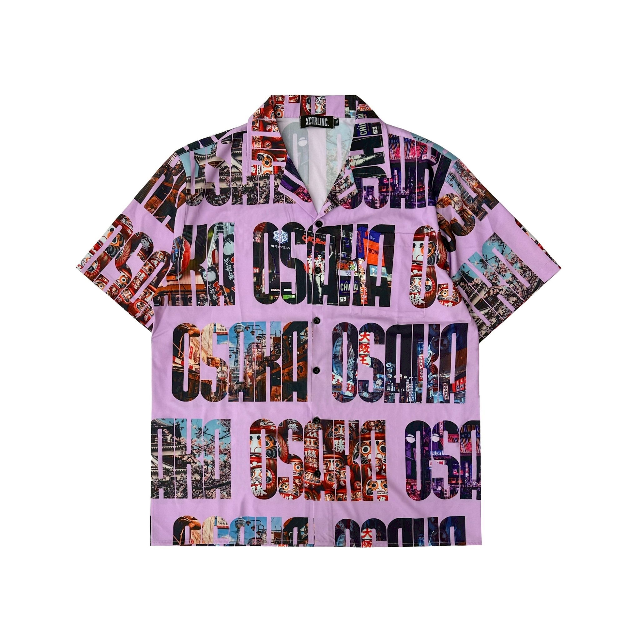 XCTRL 大阪景致粉紫-短袖襯衫