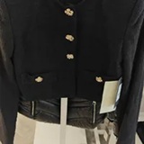 [S] KARL LAGERFELD BLACK KNIT TWEED LADY JACKET, LD5R0H45-BLK (SKL1254)