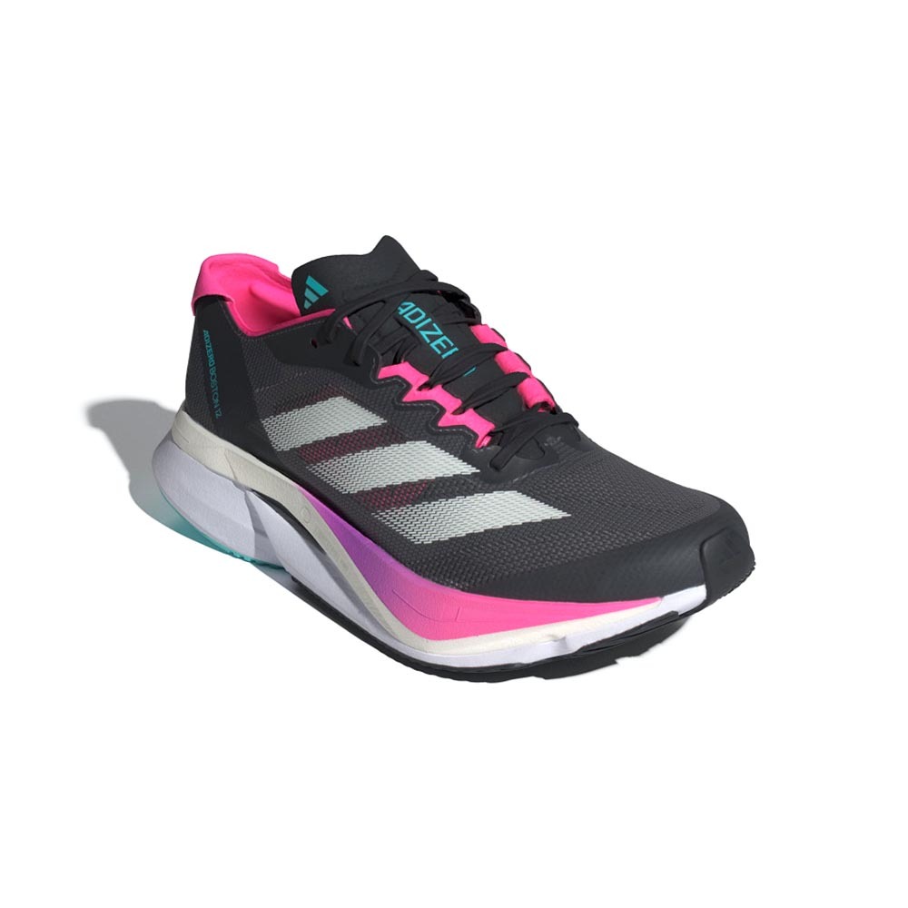 Adidas Adizero Boston 12 女鞋 黑灰粉色 運動 跑鞋 休閒 輕量 緩震 慢跑鞋 JI4481