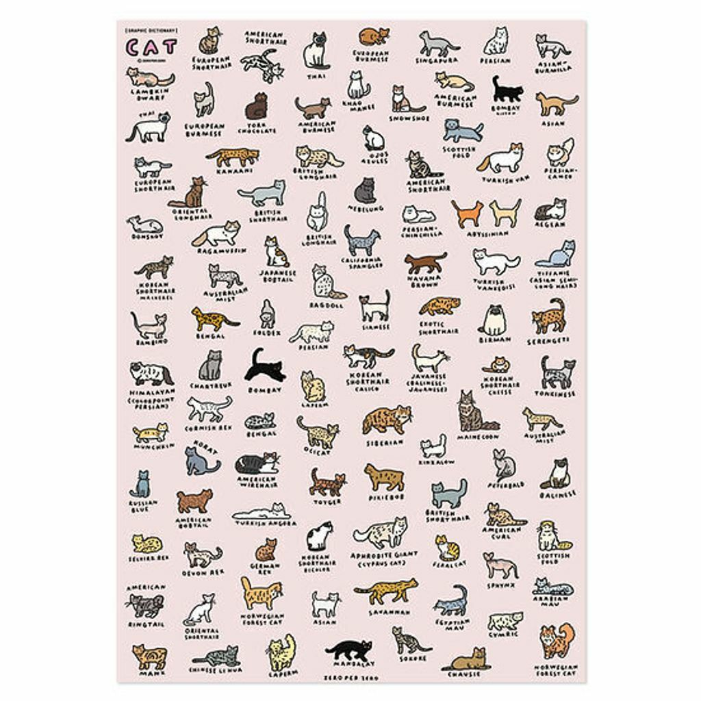 韓國Zero Per Zero｜A3海報_貓咪字典