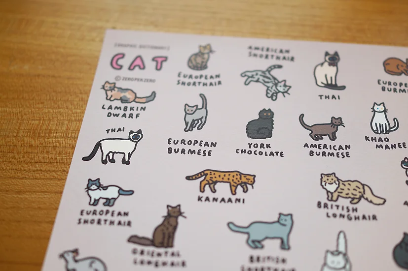 韓國Zero Per Zero｜A3海報_貓咪字典