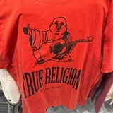 [S] TRUE RELIGION WASHED RED CRACKLE VINTAGE TEE, 108790-WASHED RED (STR136)