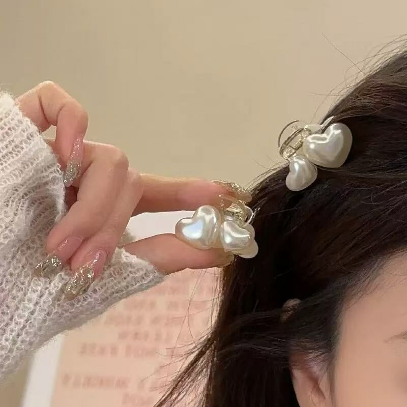 G31珍珠雙愛心小抓夾【單支】