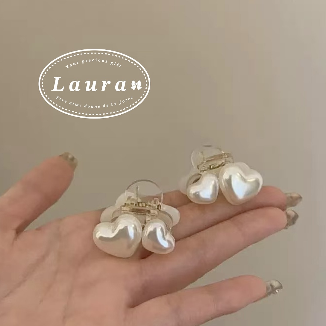 G31珍珠雙愛心小抓夾【單支】