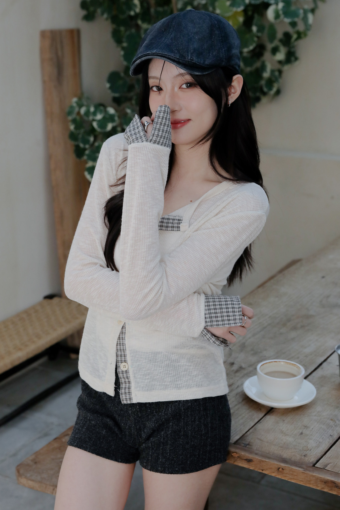 Check Slop Cardigan #罩衫