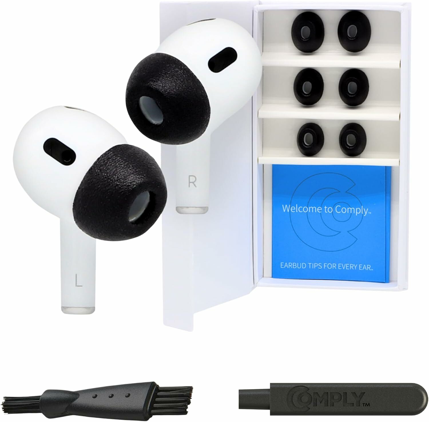 【美國原廠】COMPLY AirPods Pro 1~3代 專用 海綿耳塞｜升級降噪｜舒適服貼｜S/M/L 三尺寸