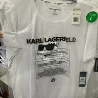 [S] KARL LAGERFELD WHITE CHARACTER CAT LOGO T-SHIRT, L5WHA092-WHT (SKL1280)