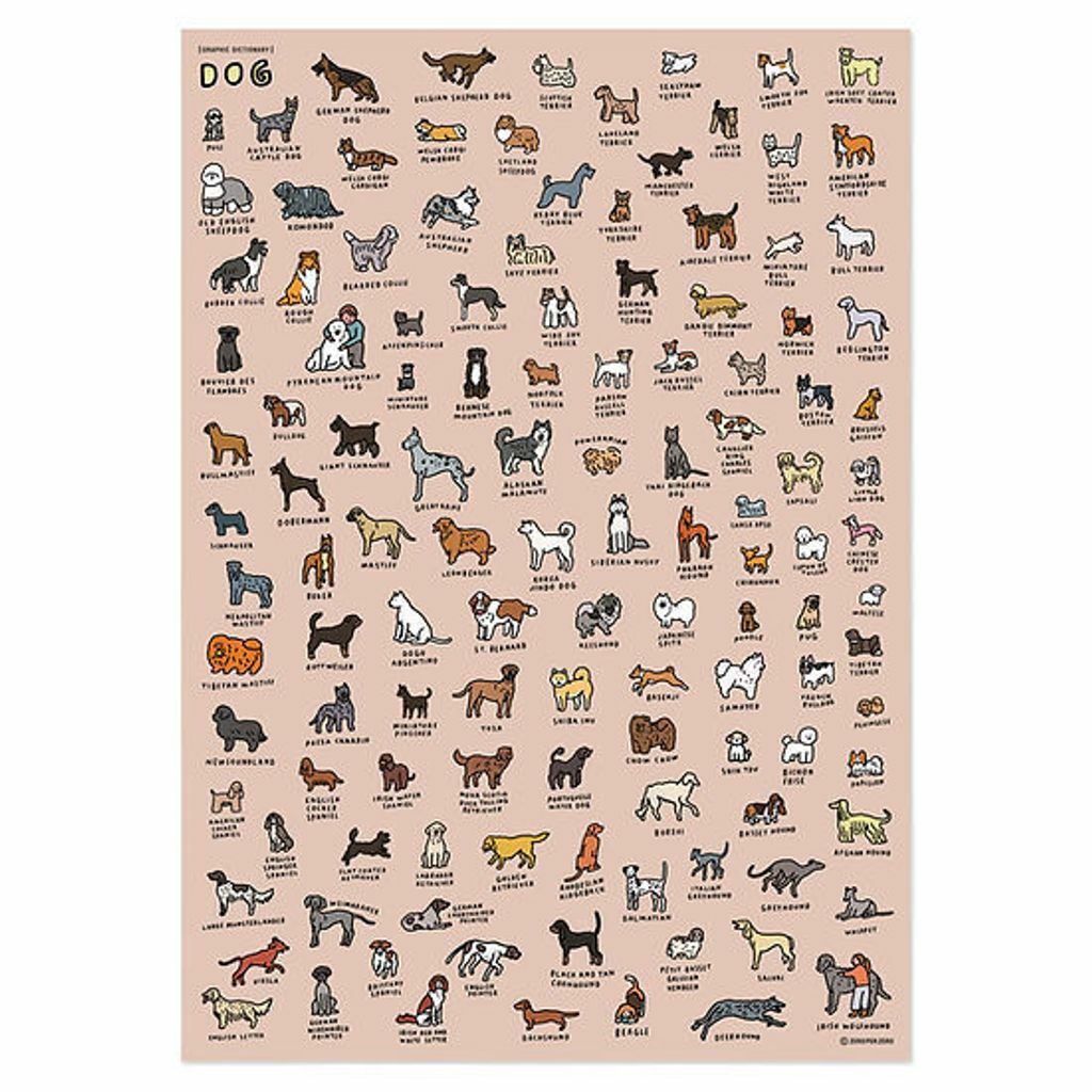 韓國Zero Per Zero｜A3海報_狗狗字典