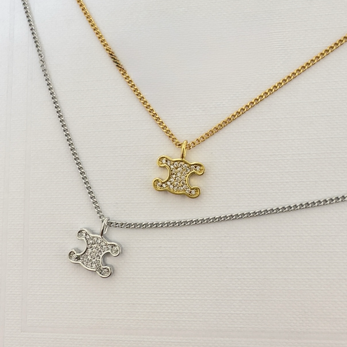 18k滿鑽高奢凱旋門logo定製項鍊系列