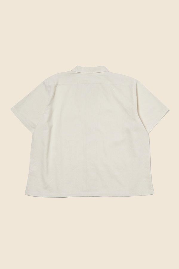 FARAH -  亞麻棉開領襯衫 （米白）