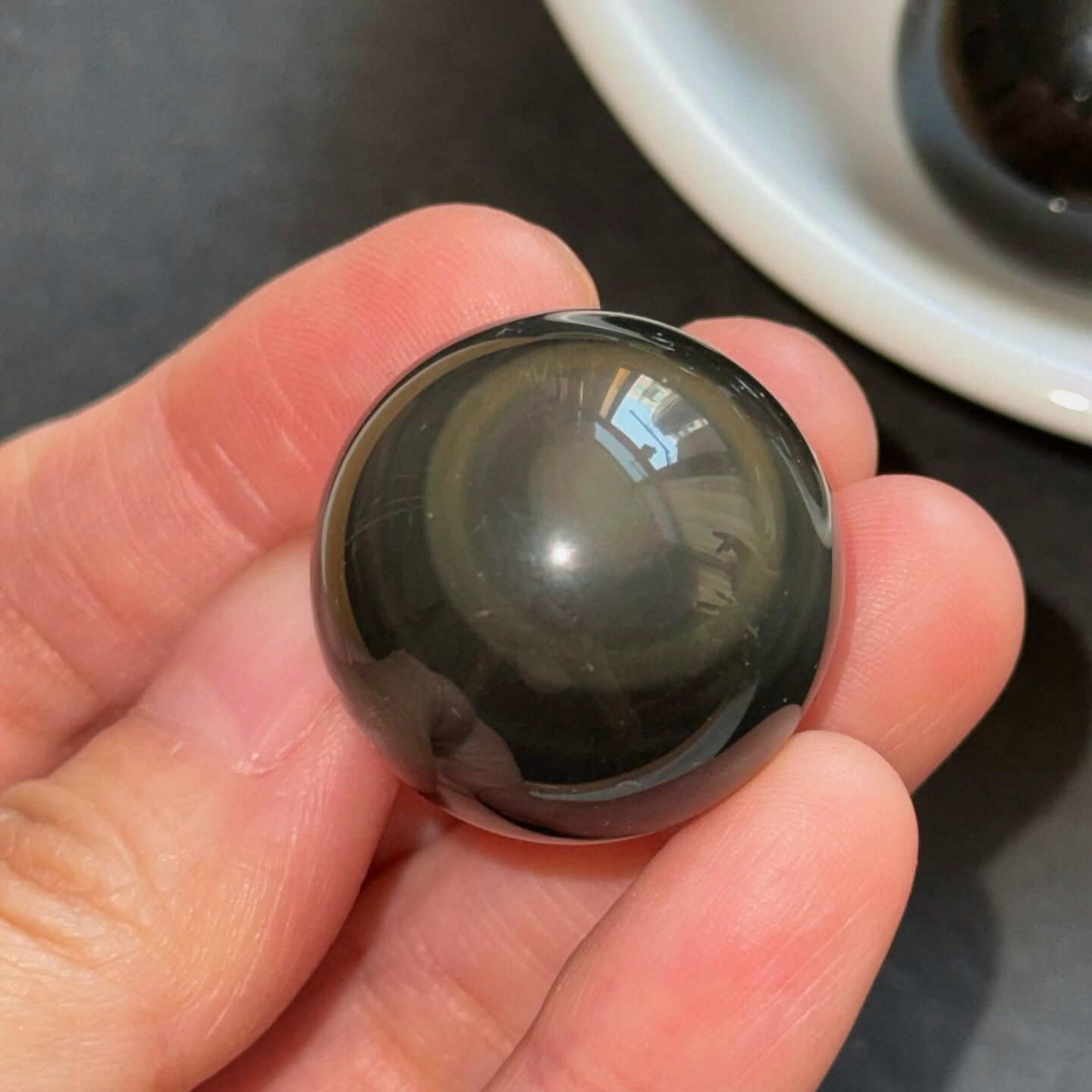 [原石] 彩虹黑曜石 水晶球 高彩等級