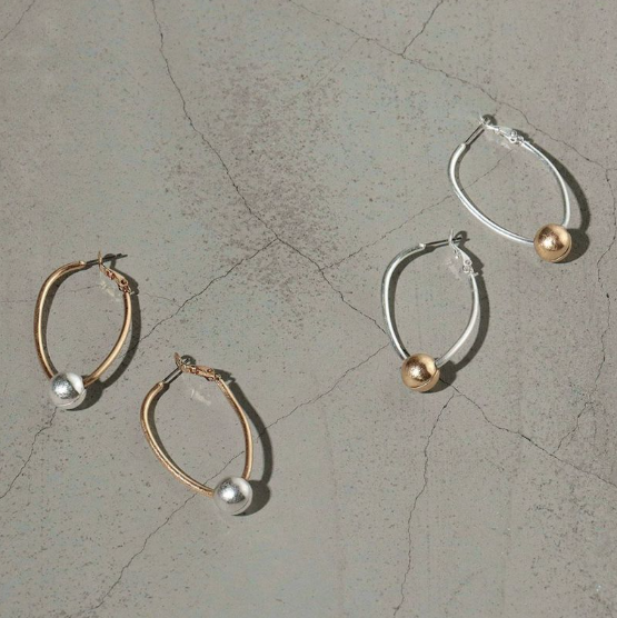 個性金屬橢圓形耳環