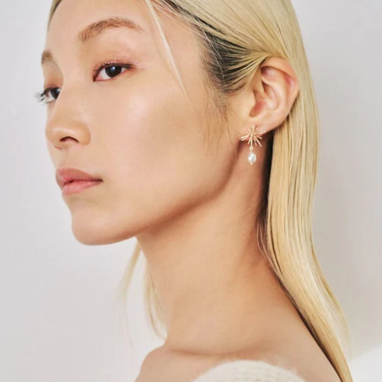 璀璨星星珍珠耳環