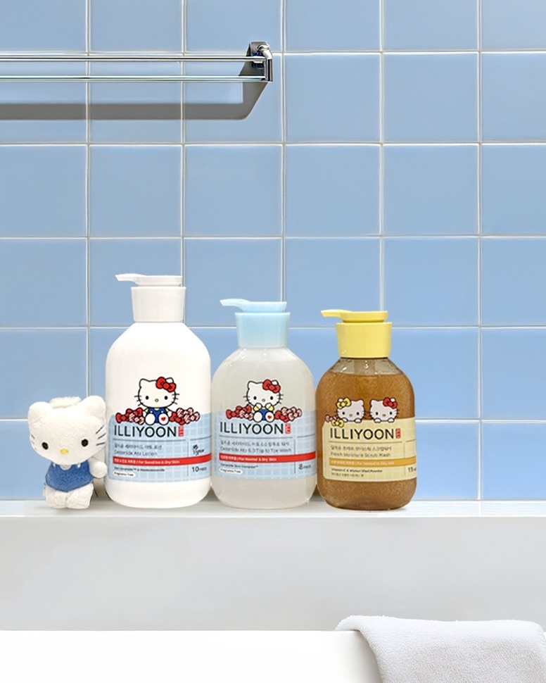 現貨  韓國代購 ILLIYOON x Hello Kitty 限量聯名 敏感肌可用 保濕 護理 身體乳 洗髮乳 沐浴乳 洗面乳