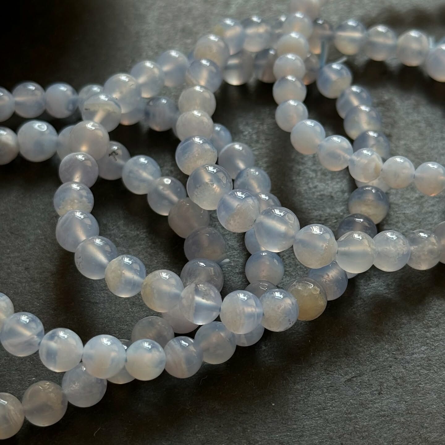 [原石] 藍紋瑪瑙 / 藍玉髓 水晶手串