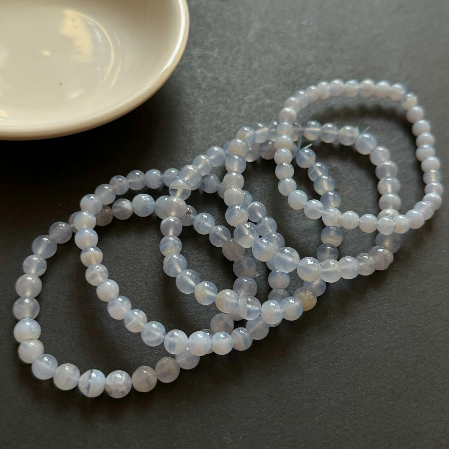 [原石] 藍紋瑪瑙 / 藍玉髓 水晶手串