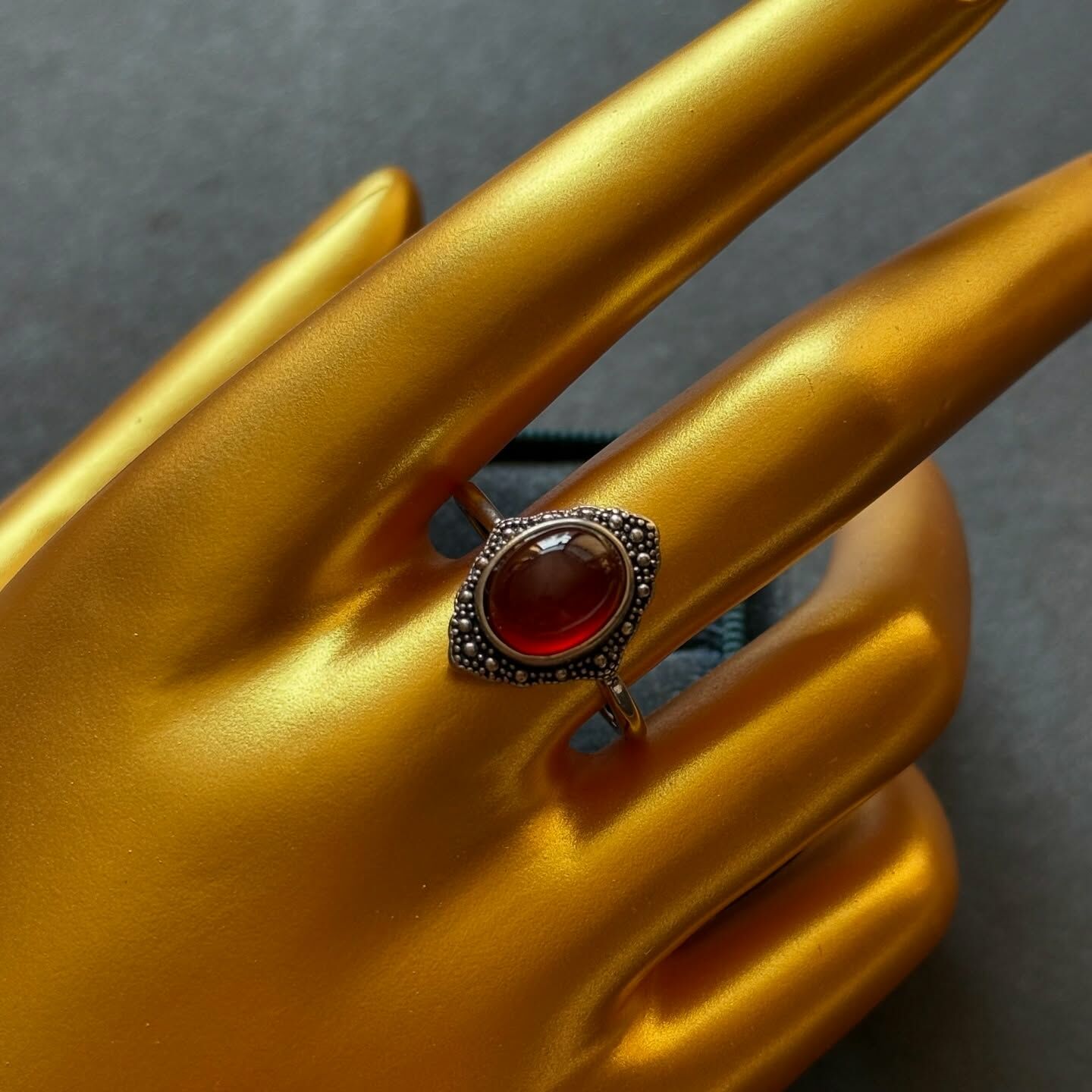 [原石] 芬達石榴石 水晶戒指