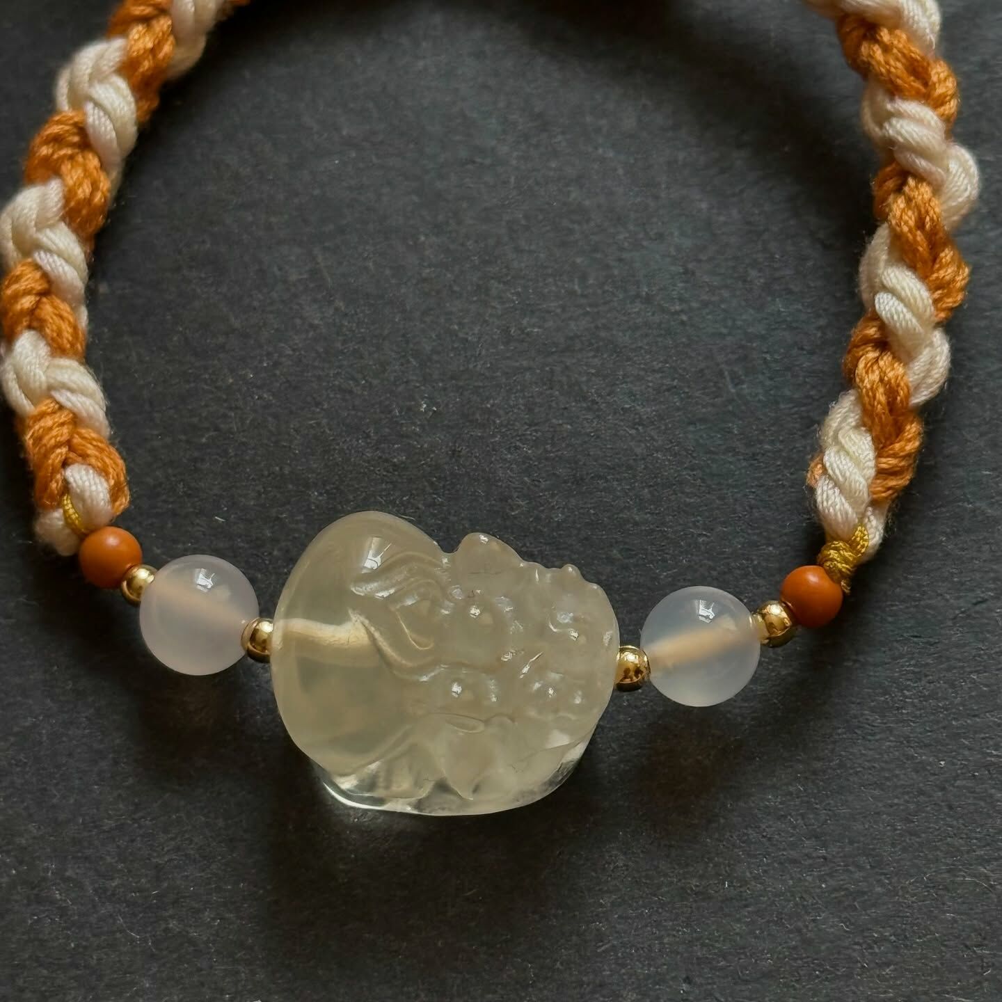 [原石] 檸檬黃水晶 招財貔貅 編織手鍊