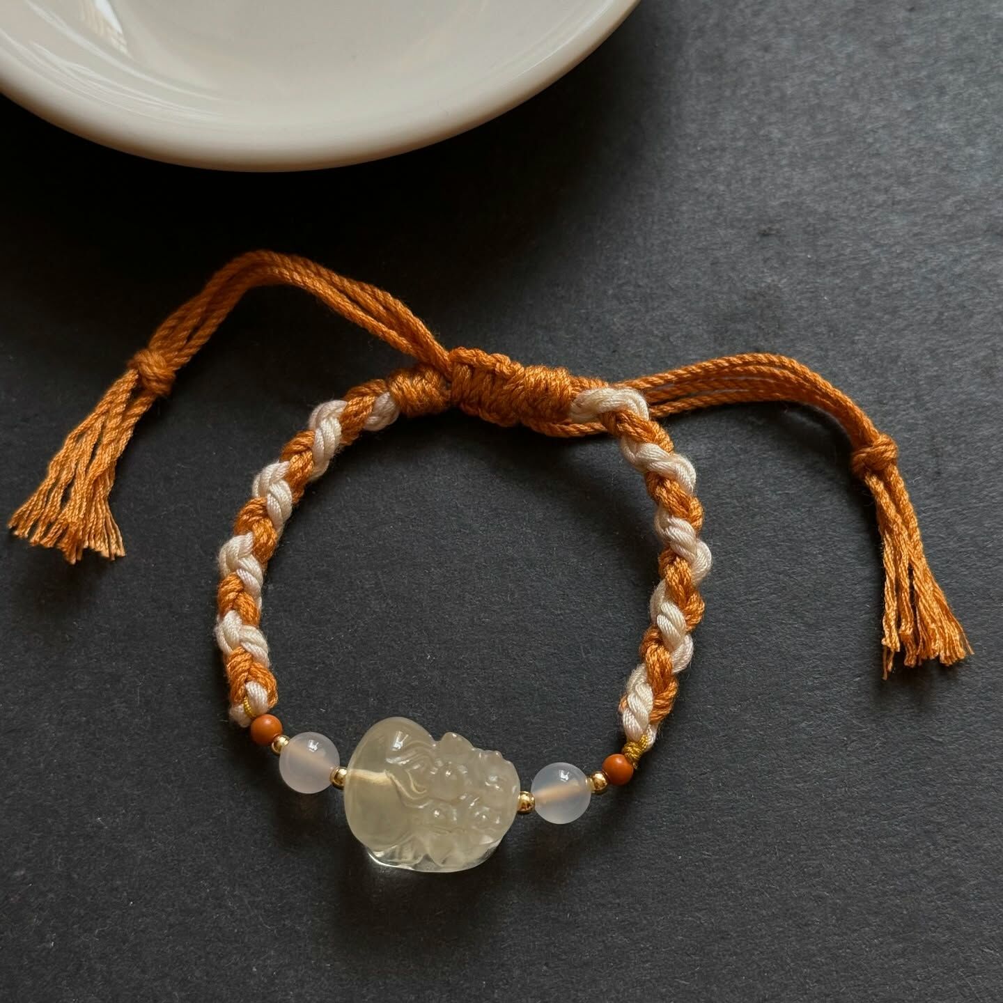 [原石] 檸檬黃水晶 招財貔貅 編織手鍊