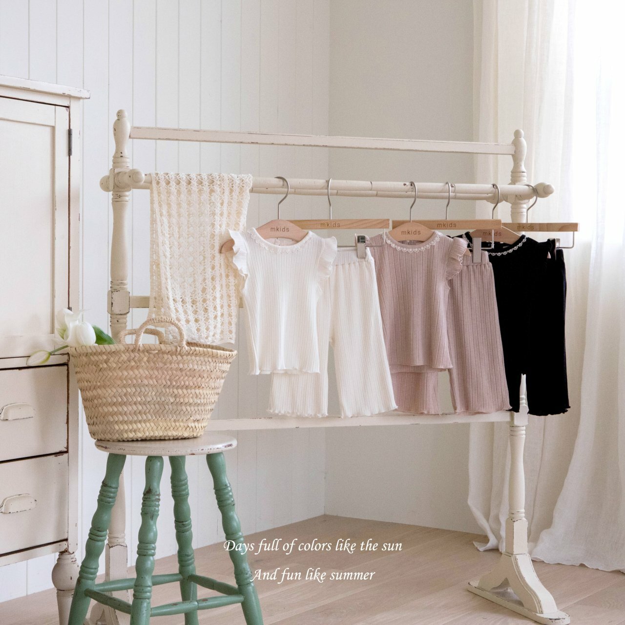 杏色XS(65-75cm)現貨｜短袖荷葉邊套裝SET