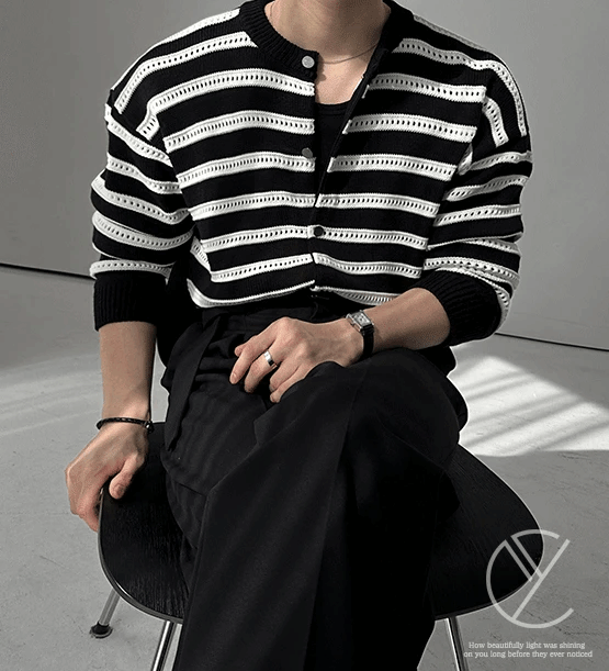 Billy Skashi 條紋針織開襟衫