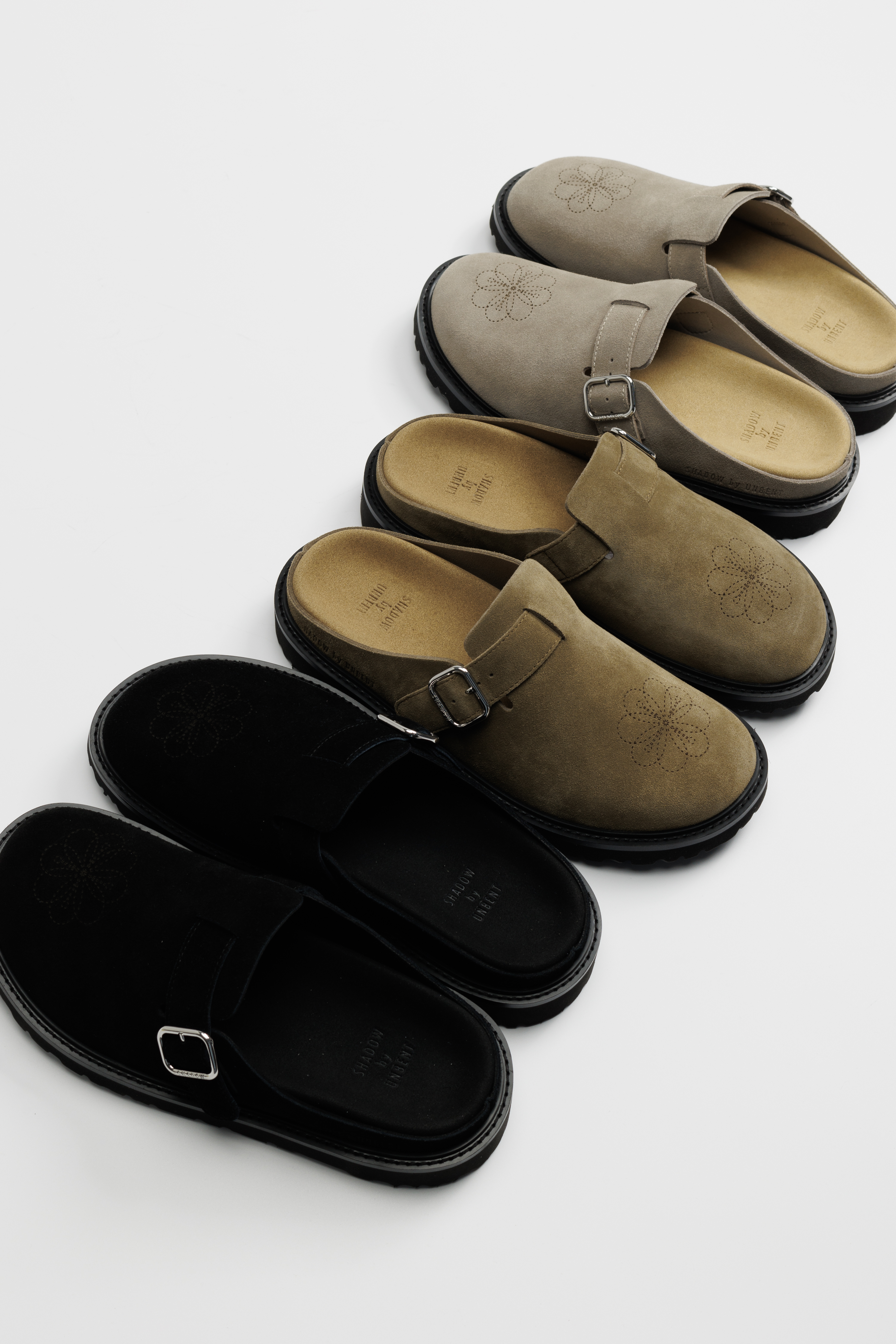 Shadow by Unbent 支線 牛皮包頭勃肯拖鞋 增高厚底雕花